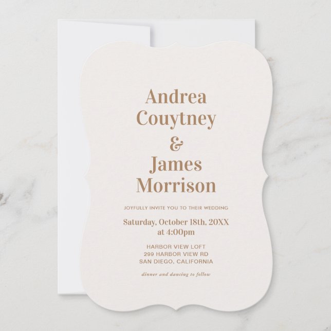 Simple Boho Beach Wedding  Invitation (Front)