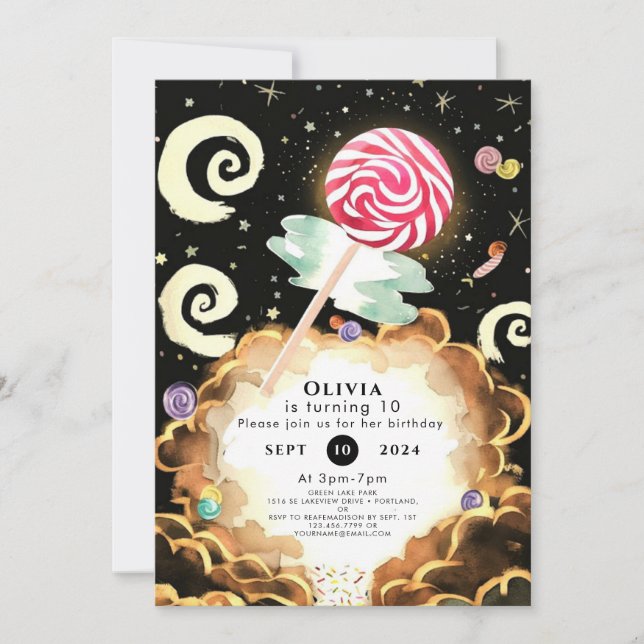 Simple Boho Candyland Birthday Invitation (Front)