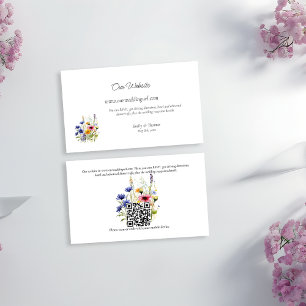 Simple Boho Chic Wildflower Wedding Website Enclosure Card