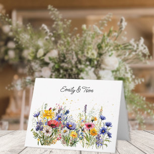 Simple Boho Chic Wildflowers Thank You Card