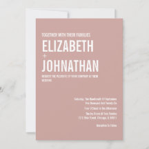 Simple Boho Dusty Rose Typography Wedding