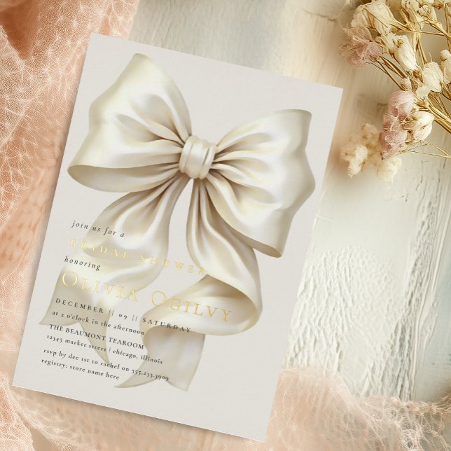 Simple Boho Elegant Ivory Cream Bow Bridal Shower (Creator Uploaded)