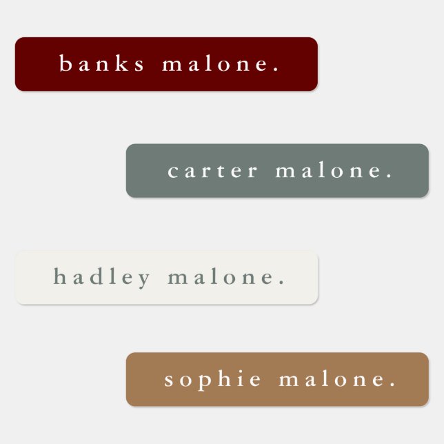 Simple Boho Fall Kids Waterproof Name (Group)