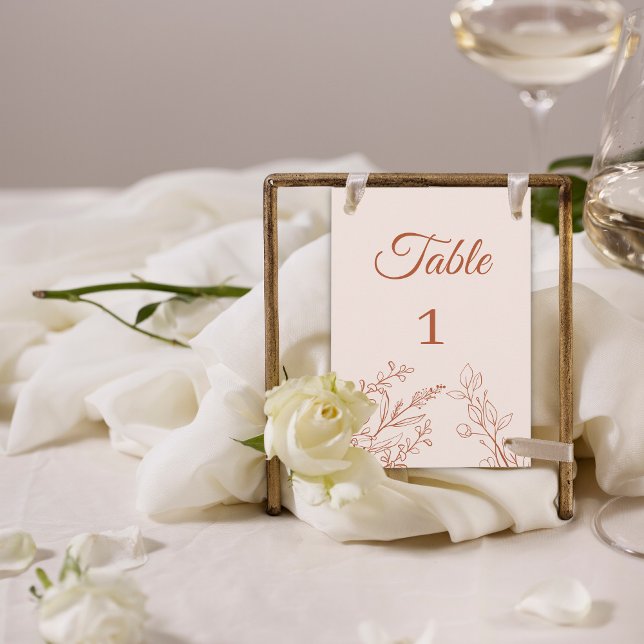 Simple Boho Floral Table Card Number (Creator Uploaded)
