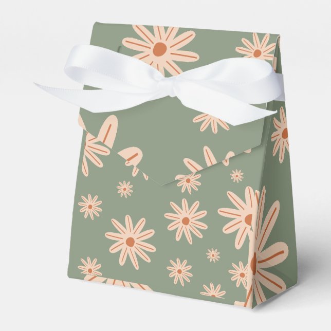 Simple Boho Flowers All Ages Birthday Favour Box (Front Side)