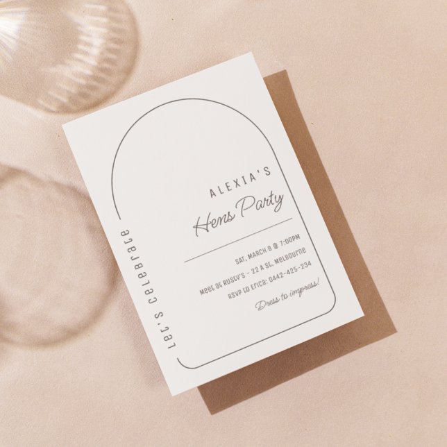 Simple Boho Hens Party Invitation Template (Creator Uploaded)