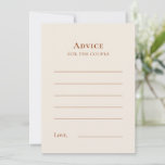 Simple Boho Ivory Wedding Advice Card<br><div class="desc">This Simple Boho Ivory Wedding Advice Card design features a sophisticated muted palette of neutral ivory paired with gorgeous mix and match options of rust terracotta, sage green, and plum. The understated elegance of simple typography and gentle arches creates a soothing and polished aesthetic with classic minimalist styling. The coordinating...</div>