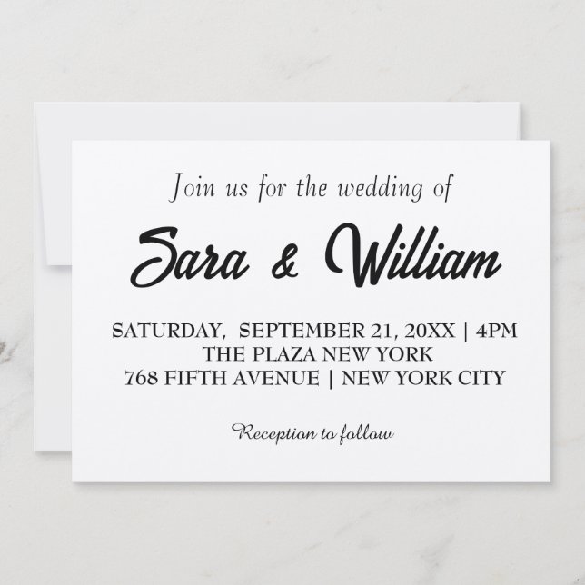 Simple Boho Kraft Wedding Invitation