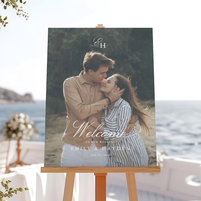 Simple Boho Minimalist Photo Wedding Welcome Sign (Creator Uploaded)