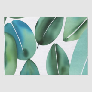 Simple Boho Minimalist Watercolor Leaves  Wrapping Tissue Paper