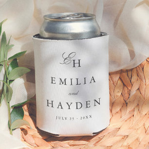 Simple Boho Minimalist Wedding Can Cooler