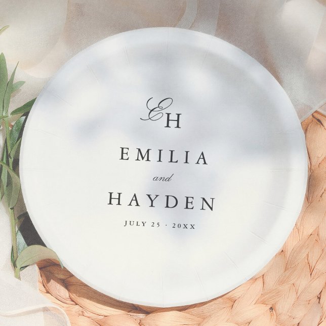 Simple Boho Minimalist Wedding Paper Plate (Creator Uploaded)
