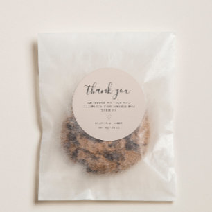 Simple Boho Minimalist Wedding Thank You Classic Round Sticker