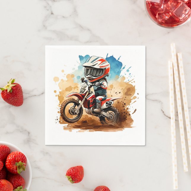 Simple Boho Motorcycle Birthday Napkin (Insitu)