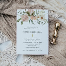Simple Boho Neutral Watercolor Flower Confirmation
