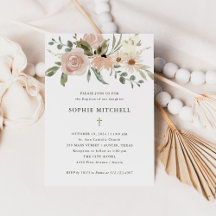 Simple Boho Neutral Watercolor Flowers | Baptism