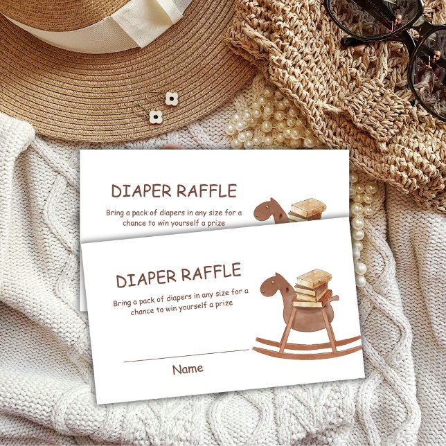 Simple Boho New Chapter Diaper Raffle Baby Shower Enclosure Card (Simple Boho New Chapter Diaper Raffle Baby Shower Enclosure Card)