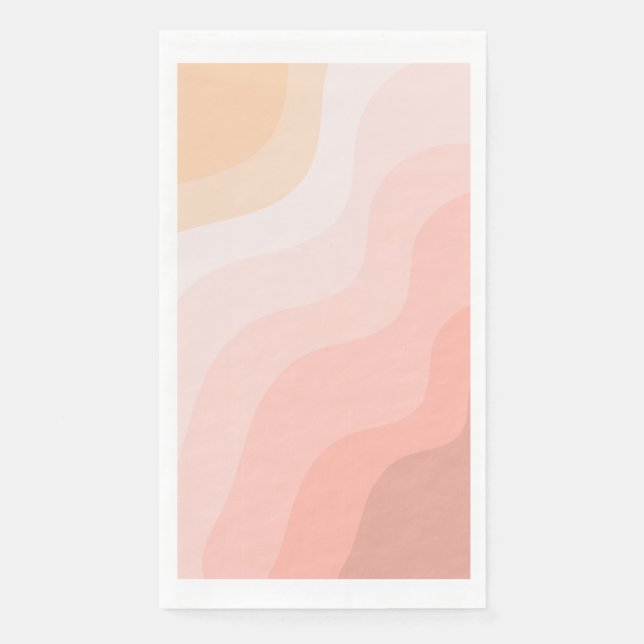 Simple Boho Ombre Watercolor Guest Paper Towel Napkin (Front)