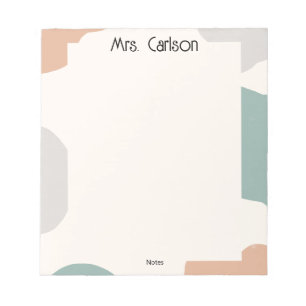 Simple Boho Pastel Colors Teacher Notepad