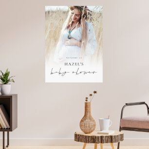 Simple Boho Photo Overlay Welcome to Baby Shower Poster