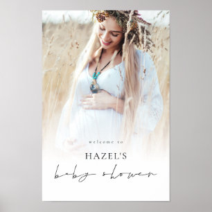 Simple Boho Photo Overlay Welcome to Baby Shower Poster