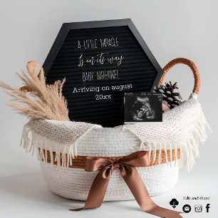 Simple boho pregnancy announcement 