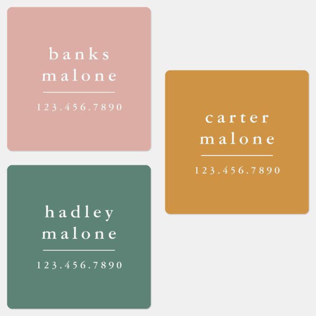 Simple Boho Rainbow Kids Waterproof Name (Group)