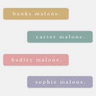 Simple Boho Rainbow Kids Waterproof Name