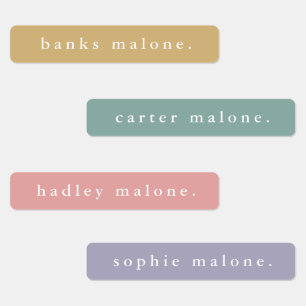 Simple Boho Rainbow Kids Waterproof Name