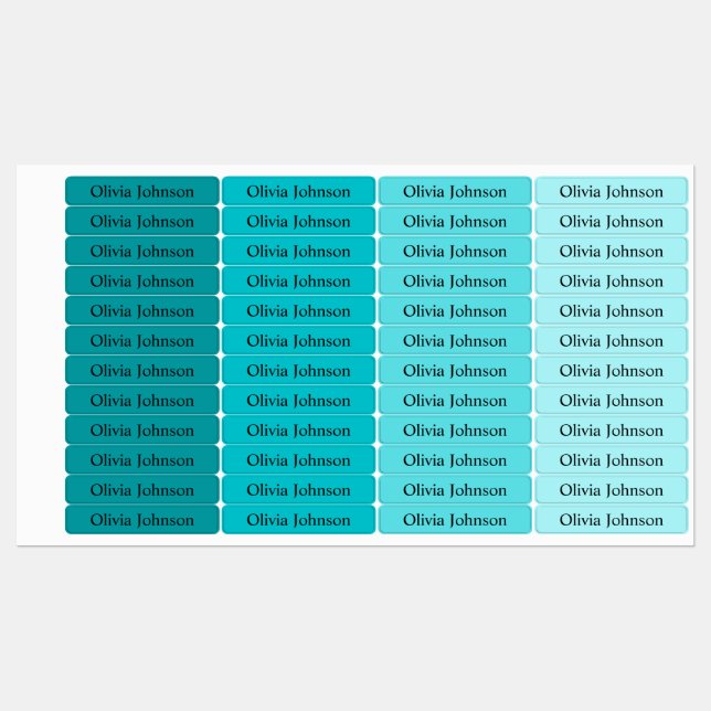 Simple Boho Rainbow Kids Waterproof Name Labels (Sheet)