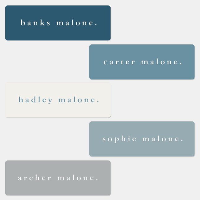 Simple Boho Rainbow Waterproof Name Labels (Group)