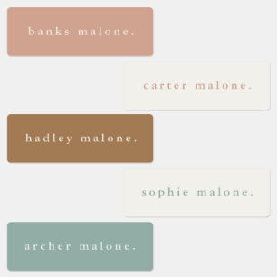 Simple Boho Rainbow Waterproof Name Labels