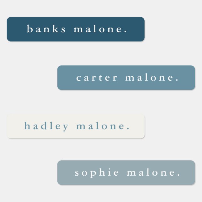 Simple Boho Rainbow Waterproof Name Labels (Group)