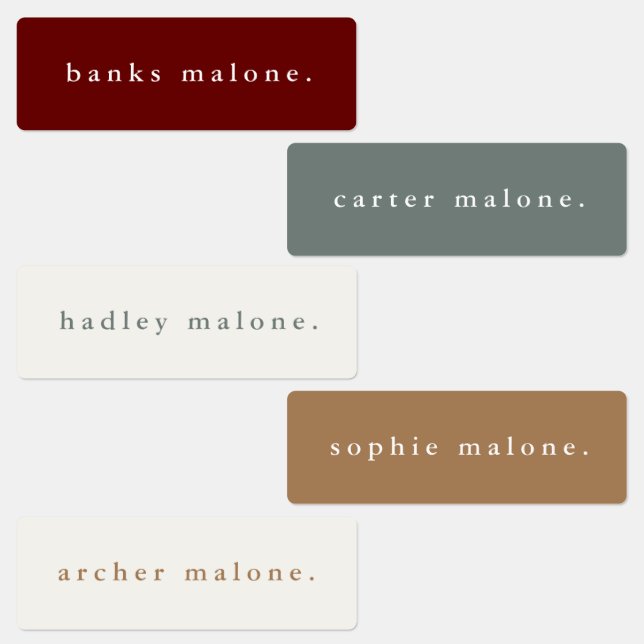 Simple Boho Rainbow Waterproof Name Labels (Group)