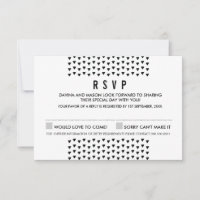SIMPLE BOHO RSVP modern triangle pattern black