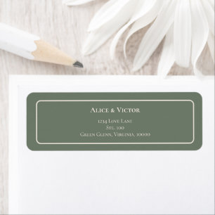 Simple Boho Sage Green Wedding Return Address