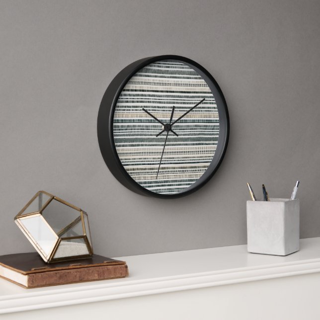 Simple Boho Stripe Clock (Office)