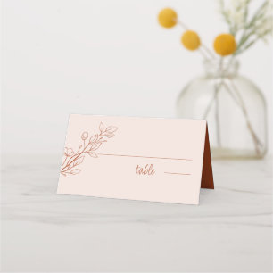 Simple Boho Terracotta, Folded Wedding Place Card