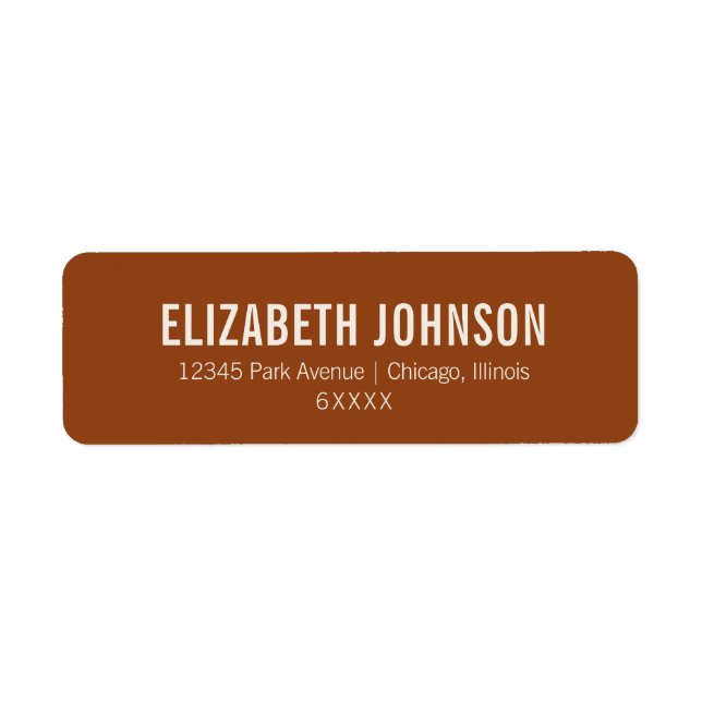 Simple Boho Terracotta Typography Bridal Address (Front)