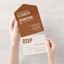 Simple Boho Terracotta Typography Wedding