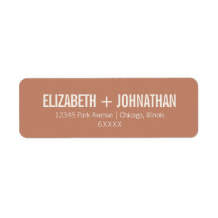 Simple Boho Typography Clay Wedding Address Label
