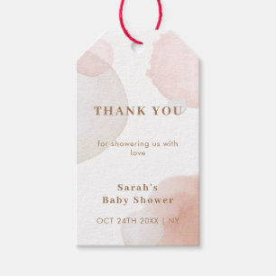 Simple Boho Watercolor Abstract Baby Shower Gift Tags
