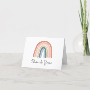 Simple Boho Watercolor Rainbow  Thank You Card