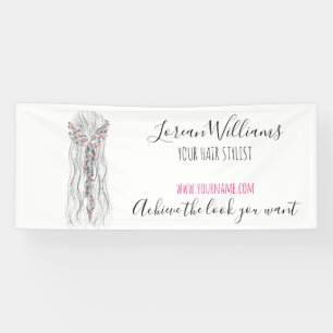 Simple Boho Wedding Hair Stylist Romantic Flower Banner