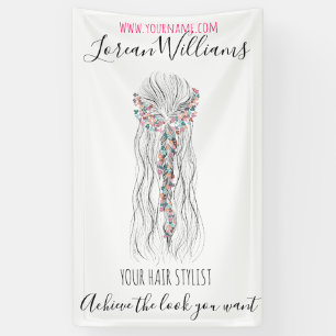 Simple Boho Wedding Hair Stylist Romantic Flower Banner