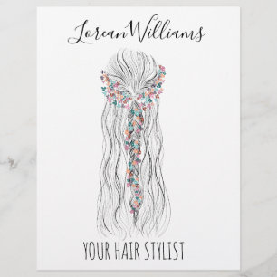 Simple Boho Wedding Hair Stylist Romantic Flower  Flyer