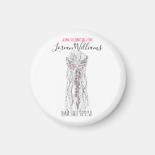 Simple Boho Wedding Hair Stylist Romantic Flower Magnet