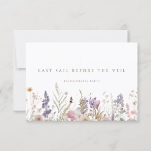 Simple Boho Wildflower Bachelorette Party Card