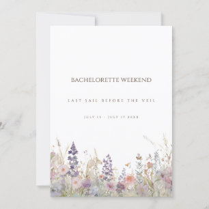 Simple Boho Wildflower Bachelorette Weekend Card