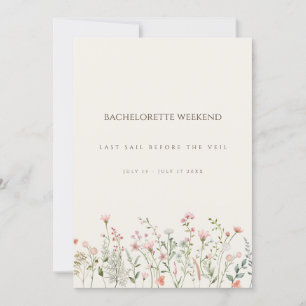 Simple Boho Wildflower Bachelorette Weekend Card